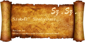 Szabó Szalviusz névjegykártya